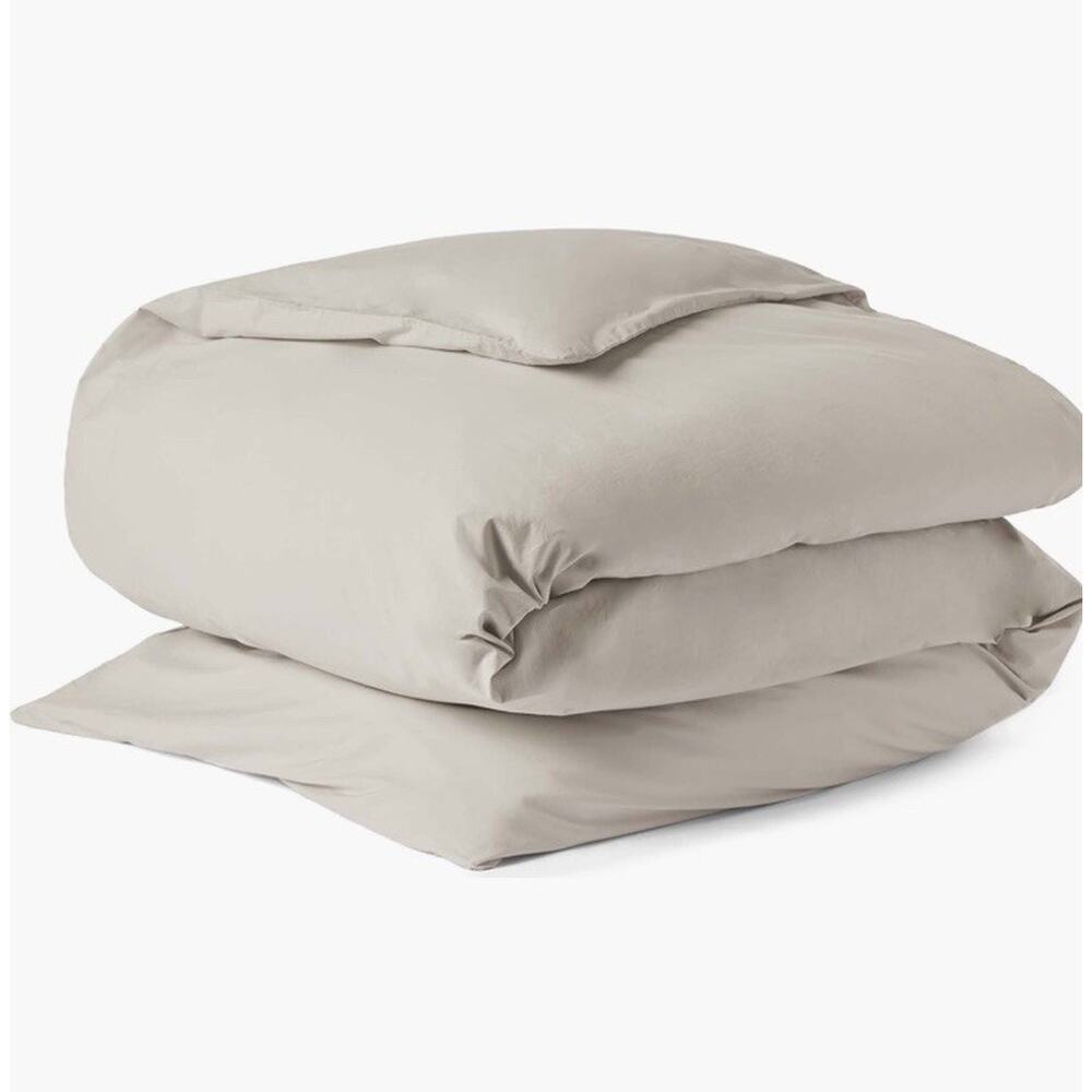 Coyuchi 100% Organic Cotton Duvet Cover Stone Buttons King NEW $298